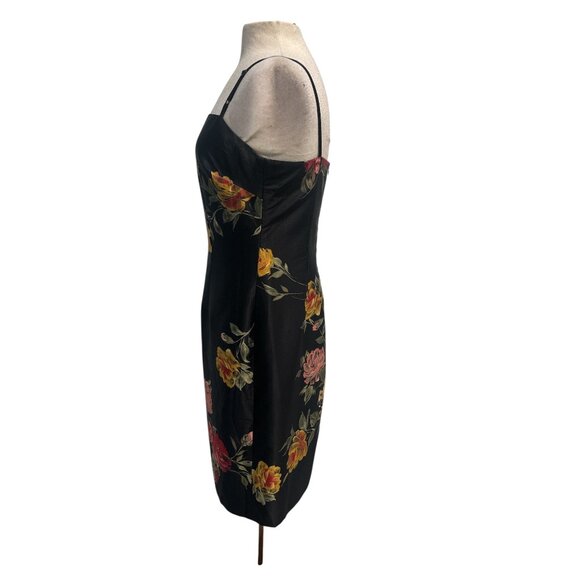 Party by JM Black Floral Slip Dress – Size 12 (USA Made) - Picture 3 of 11